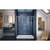 DreamLine DL-6970L-04CL Infinity-Z 30 in. D x 60 in. W x 74 3/4 in. H Clear Sliding Shower Door in Brushed Nickel and Left Drain White Base
