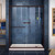 DreamLine DL-6970R-22-06 Infinity-Z 30 in. D x 60 in. W x 74 3/4 in. H Clear Sliding Shower Door in Oil Rubbed Bronze, Right Drain Biscuit Base