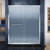 DreamLine DL-6971C-88-01F Infinity-Z 32 in. D x 60 in. W x 74 3/4 in. H Frosted Sliding Shower Door in Chrome and Center Drain Black Base