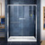 DreamLine DL-6971L-01CL Infinity-Z 32 in. D x 60 in. W x 74 3/4 in. H Clear Sliding Shower Door in Chrome and Left Drain White Base