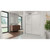 DreamLine DL-6971R-01FR Infinity-Z 32 in. D x 60 in. W x 74 3/4 in. H Frosted Sliding Shower Door in Chrome and Right Drain White Base