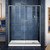 DreamLine DL-6971R-04CL Infinity-Z 32 in. D x 60 in. W x 74 3/4 in. H Clear Sliding Shower Door in Brushed Nickel and Right Drain White Base