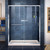 DreamLine DL-6972C-22-01 Infinity-Z 34 in. D x 60 in. W x 74 3/4 in. H Clear Sliding Shower Door in Chrome and Center Drain Biscuit Base