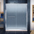 DreamLine DL-6972C-22-01F Infinity-Z 34 in. D x 60 in. W x 74 3/4 in. H Frosted Sliding Shower Door in Chrome and Center Drain Biscuit Base