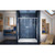 DreamLine DL-6972L-01CL Infinity-Z 34 in. D x 60 in. W x 74 3/4 in. H Clear Sliding Shower Door in Chrome and Left Drain White Base