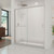 DreamLine DL-6973L-04CL Infinity-Z 36 in. D x 60 in. W x 74 3/4 in. H Clear Sliding Shower Door in Brushed Nickel and Left Drain White Base