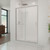 DreamLine DL-6975C-04FR Infinity-Z 36 in. D x 48 in. W x 74 3/4 in. H Frosted Sliding Shower Door in Brushed Nickel and Center Drain White Base