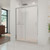 DreamLine DL-6975C-22-01F Infinity-Z 36 in. D x 48 in. W x 74 3/4 in. H Frosted Sliding Shower Door in Chrome and Center Drain Biscuit Base