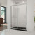 DreamLine DL-6975C-88-01F Infinity-Z 36 in. D x 48 in. W x 74 3/4 in. H Frosted Sliding Shower Door in Chrome and Center Drain Black Base