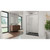 DreamLine DL-6975C-88-01F Infinity-Z 36 in. D x 48 in. W x 74 3/4 in. H Frosted Sliding Shower Door in Chrome and Center Drain Black Base