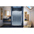 DreamLine DL-6975C-88-01F Infinity-Z 36 in. D x 48 in. W x 74 3/4 in. H Frosted Sliding Shower Door in Chrome and Center Drain Black Base