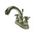 Kingston Brass Two Handle 4" Centerset Lavatory Faucet with Brass Pop-Up Drain - Brushed Nickel KS8618EX