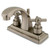 Kingston Brass Two Handle 4" Centerset Lavatory Faucet with Brass Pop-Up Drain - Brushed Nickel KS4648EX