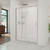 DreamLine DL-6107C-04CL Infinity-Z 36 in. D x 48 in. W x 76 3/4 in. H Clear Sliding Shower Door in Brushed Nickel, Center Drain and Backwalls