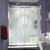 DreamLine DL-6115L-01CL Visions 36 in. D x 60 in. W x 76 3/4 in. H Sliding Shower Door in Chrome with Left Drain White Base, Backwalls