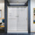 DreamLine DL-6117L-04FR Infinity-Z 32 in. D x 60 in. W x 76 3/4 in. H Frosted Sliding Shower Door in Brushed Nickel, Left Drain Base, Backwalls