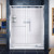 DreamLine DL-6118R-01CL Infinity-Z 34 in. D x 60 in. W x 76 3/4 in. H Clear Sliding Shower Door in Chrome, Right Drain Base and Backwalls