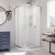 DreamLine DL-6154-01FR Prime 38 in. D x 38 in. W x 76 3/4 in. H Frosted Sliding Shower Enclosure in Chrome with White Acrylic Base and Backwall