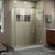 DreamLine E12922534-04 Unidoor-X 57 1/2 in. W x 34 3/8 in. D x 72 in. H Frameless Hinged Shower Enclosure in Brushed Nickel