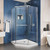 DreamLine DL-6030-01 Prism 36 in. D x 36 in. W x 74 3/4 H Frameless Pivot Shower Enclosure in Chrome and Corner Drain White Base Kit