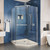 DreamLine DL-6031-22-01 Prism 38 in. D x 38 in. W x 74 3/4 H Frameless Pivot Shower Enclosure in Chrome and Corner Drain Biscuit Base Kit