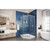 DreamLine DL-6032-04 Prism 40 in. D x 40 in. W x 74 3/4 H Frameless Pivot Shower Enclosure in Brushed Nickel and Corner Drain White Base Kit