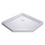DreamLine DL-6032-04 Prism 40 in. D x 40 in. W x 74 3/4 H Frameless Pivot Shower Enclosure in Brushed Nickel and Corner Drain White Base Kit
