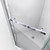 DreamLine DL-6033-04 Prism 42 in. D x 42 in. W x 74 3/4 H Frameless Pivot Shower Enclosure in Brushed Nickel and Corner Drain White Base Kit