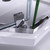 DreamLine DL-6033-22-01 Prism 42 in. D x 42 in. W x 74 3/4 H Frameless Pivot Shower Enclosure in Chrome and Corner Drain Biscuit Base Kit