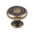 Hardware Resources 117ABM-D 1-1/4" Diameter Button Cabinet Knob - Screws Included - Distressed Antique Brass