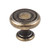 Hardware Resources 1-1/4" Diameter Button Cabinet Knob - Screws Included - Distressed Antique Brass - 117ABM-D