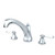 Kingston Brass Two Handle Roman Tub Filler Faucet with Porcelain Lever Handles - Polished Chrome - KS4321PL