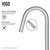 Vigo VG02008STK1 Gramercy Pull-Down Kitchen Faucet With Deck Plate In Stainless Steel