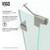 Vigo 30-36 in. W x 72 in. H Pirouette Adjustable Frameless Pivot Shower Door with brushed nickel Hardware
