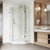 Vigo 38 in. L x 38 in. W x 79 in. H Piedmont Frameless Neo-Angle Shower Enclosure With Base and with Brushed Nickel Hardware