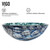Vigo Oceania Glass Vessel Sink and Linus Faucet Set in Brushed Nickel Finish - 16 1/2 inch