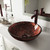 Vigo VGT170 Mahogany Moon Glass Vessel Bathroom Sink Set With Seville Vessel Faucet In Oil Rubbed Bronze