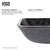 Vigo Rectangular Gray Onyx Glass Vessel Bathroom Sink Set With Duris Vessel Faucet In Matte Black - 17 7/8 inch