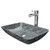 Vigo Rectangular Titanium Glass Vessel Bathroom Sink Set With Niko Vessel Faucet In Chrome - 13 inch