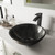 VIGO VGT574 Gray Onyx Glass Vessel Bathroom Sink Set With Seville Vessel Faucet In Matte Black