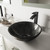 Vigo VGT574 Gray Onyx Glass Vessel Bathroom Sink Set With Seville Vessel Faucet In Matte Black