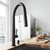 Vigo VG02029MBK2 Greenwich Pull-Down Spray Kitchen Faucet With Soap Dispenser In Matte Black