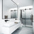 Vigo 56-60 in. W x 74 in. H Elan Adjustable Frameless Sliding Shower Door with Matte Black Hardware