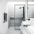 Vigo Meridian 34" x 74" Fixed Glass Shower Screen in Matte Black