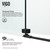 Vigo VG6051MBCL48WL Winslow Frameless Sliding Door Shower Enclosure With Left Drain Base and with Matte Black Hardware