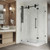 Vigo 36 in. L x 48 in. W x 79 in. H Winslow Frameless Sliding Door Shower Enclosure With Left Drain Base and with Matte Black Hardware