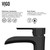 Vigo Wisteria Matte Stone Vessel Bathroom Sink Set With Niko Vessel Faucet In Matte Black - 23 1/8 inch