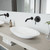 Vigo Wisteria Matte Stone Vessel Bathroom Sink Set With Olus Wall Mount Faucet In Matte Black - 13 3/4 inch