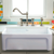 Whitehaus WHQ5530-WHITE Glencove Fireclay 30" Reversible Sink with Elegant Beveled Apron Front on one side Decorative 2" Lip Plain on Opposite Side