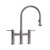 Whitehaus WHS6900-PDK-BSS Waterhaus Bridge Kitchen Faucet with a Gooseneck Swivel Spout, Pull Down Spray Head, Lever Handles - Brushed Stainless Steel